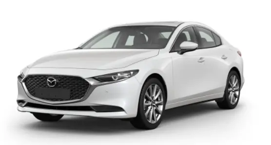 Mazda 3 Sedan blanco, vehículo Easytour para grupos pequeños